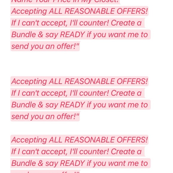 Accepting ALL REASONABLE OFFERS!If I can't accept I'll counter! Create a Bundle